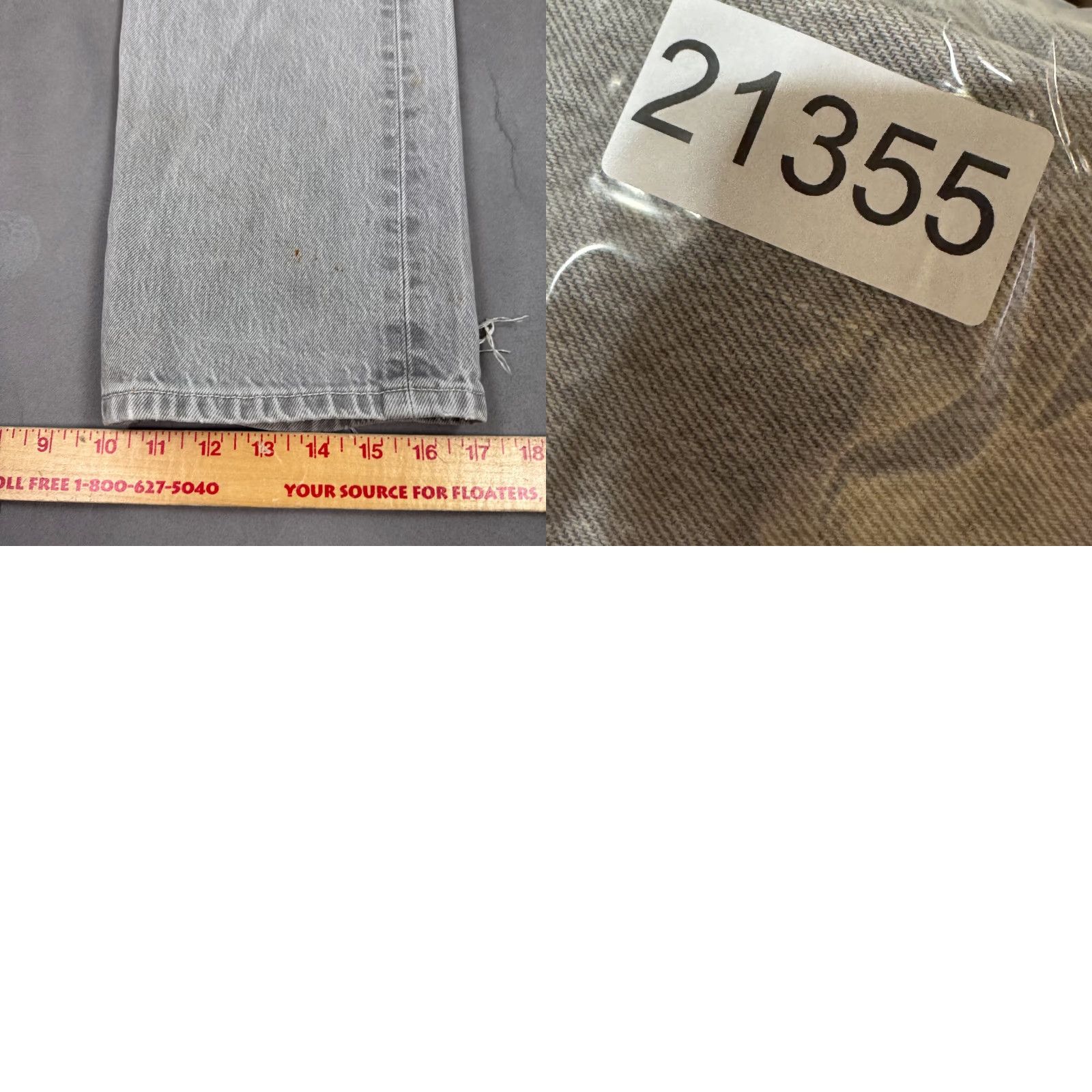 Levi's Levi's 501 Jeans Mens Gray Button Fly Distressed Thrashed 32x29 Straight Denim Pants Size US 34 / EU 50 - 11 Thumbnail