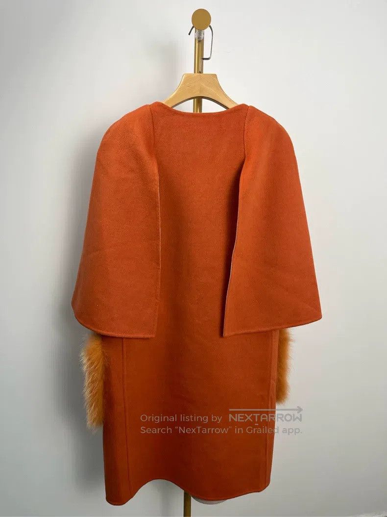 Fendi Fendi Orange Patchwork Short Sleeve Wool Coat Size XS / US 0-2 / IT 36-38 - 2 Thumbnail