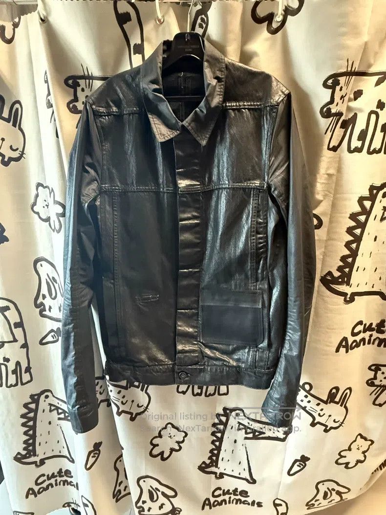 Rick Owens Rick Owens Distressed Coated Collar Denim Jacket Size US L / EU 52-54 / 3 - 1 Thumbnail