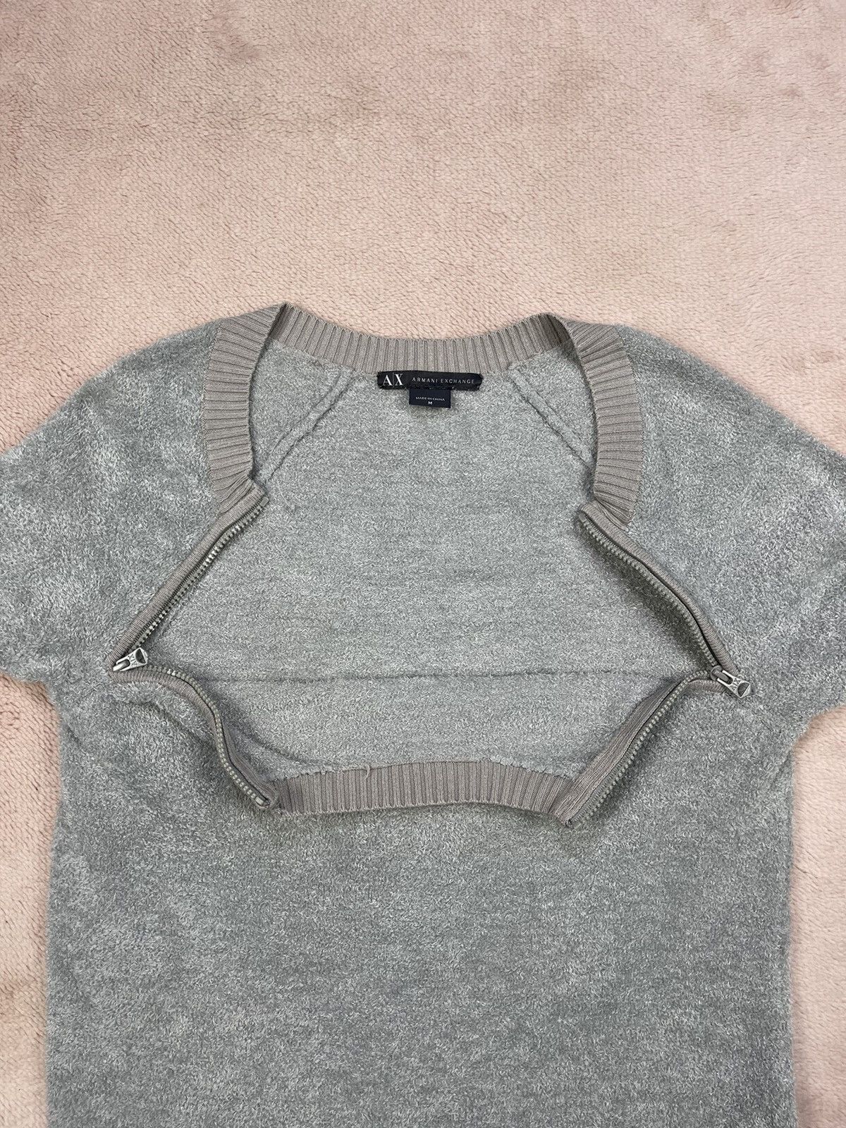 Armani Exchange A|X Armani Exchange Fluffy Soft Zip Crewneck Sweater Size M / US 6-8 / IT 42-44 - 7 Thumbnail