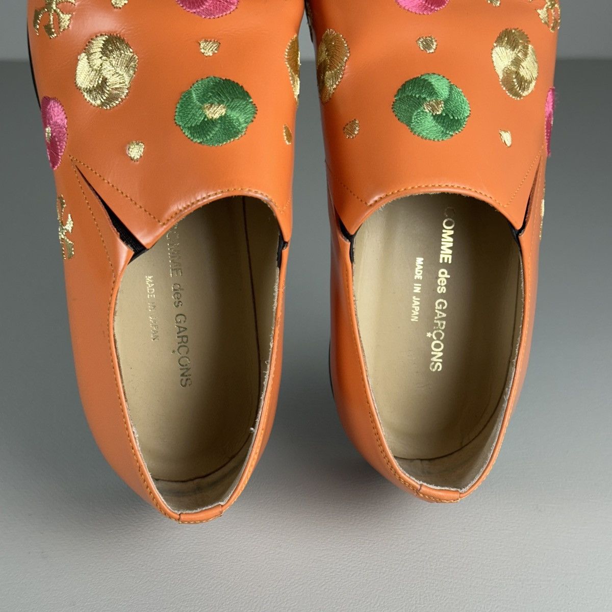 Comme des Garcons rare Comme des Garcons Embroidered Flowers Orange Loafers Size US 6.5 / IT 36.5 - 8 Thumbnail