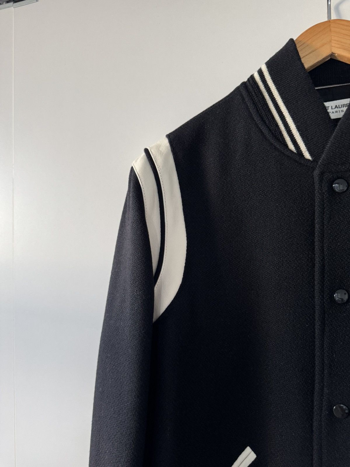 Saint Laurent Paris SS22 Black and White Wool Teddy Jacket 54 Size US XL / EU 56 / 4 - 3 Thumbnail