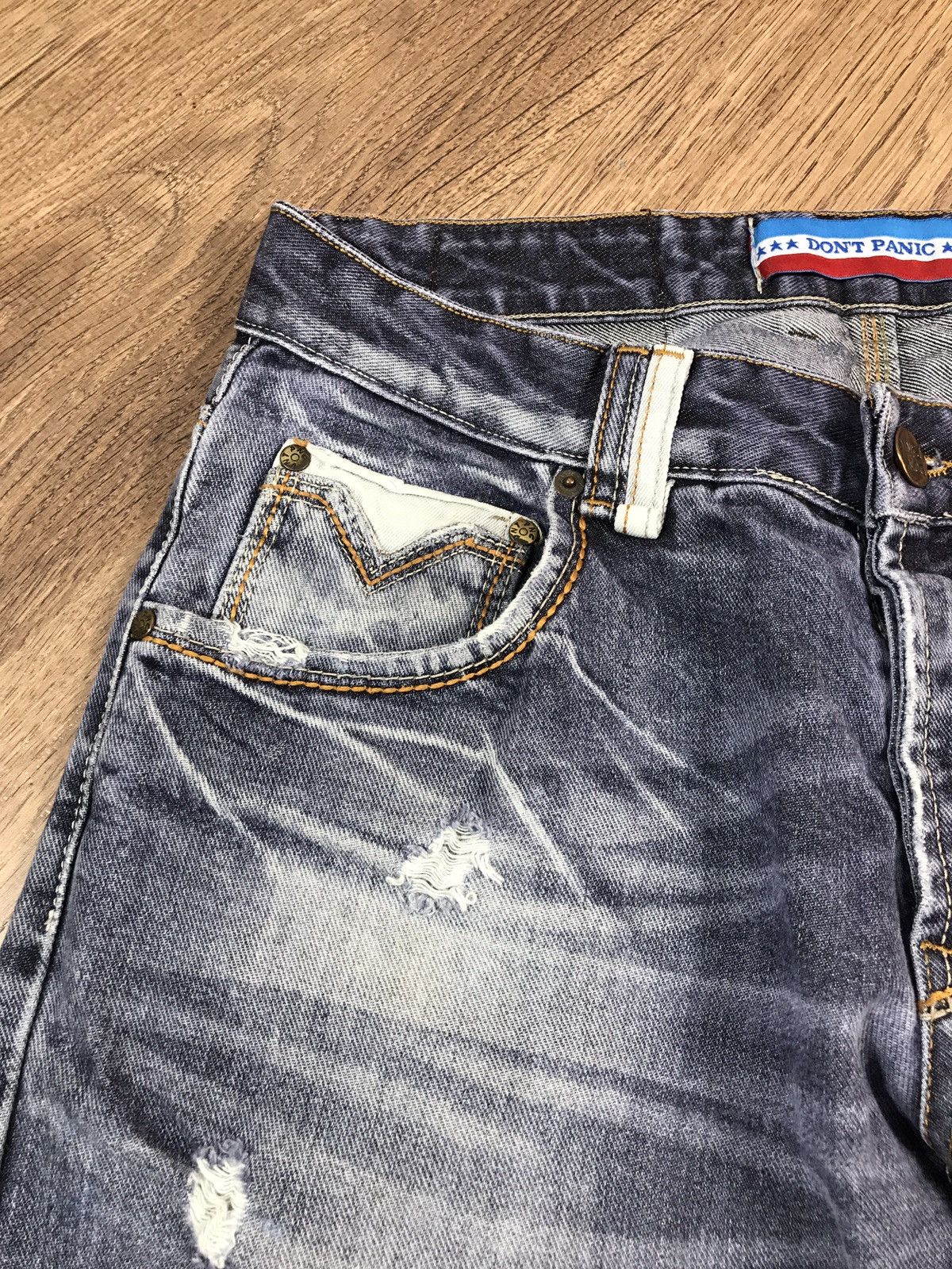 Japanese Brand × Vintage Vintage Distressed Denim Pants Dont Panic Size US 32 / EU 48 - 6 Thumbnail