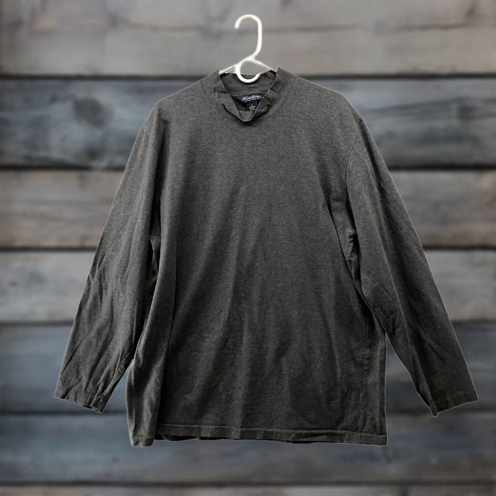 Brooks Brothers Brooks Brothers Mock Neck T Shirt Mens XL Gray Cotton Long Sleeve Size US XL / EU 56 / 4 - 1 Thumbnail