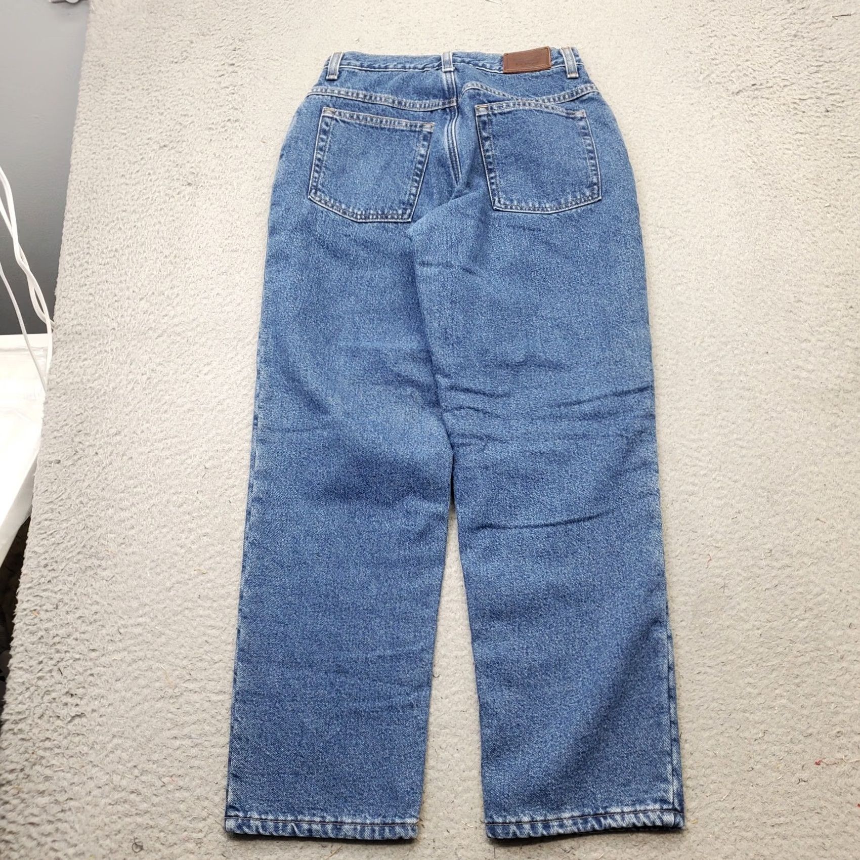 Vintage L.L. Bean Jeans Women 6P Blue Denim Fleece Lined Relaxed Straight Leg 5-Pocket Design Size 6P Womens Jeans Size 28" / US 6 / IT 42 - 2 Thumbnail