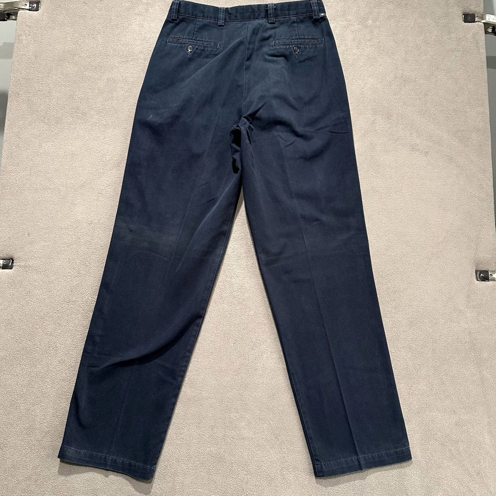 Dockers DOCKERS Khakis Pants Mens 34 Navy Blue Classic Straight Belted Pleated 5-Pocket Size 33x34 EUC Size US 34 / EU 50 - 2 Thumbnail