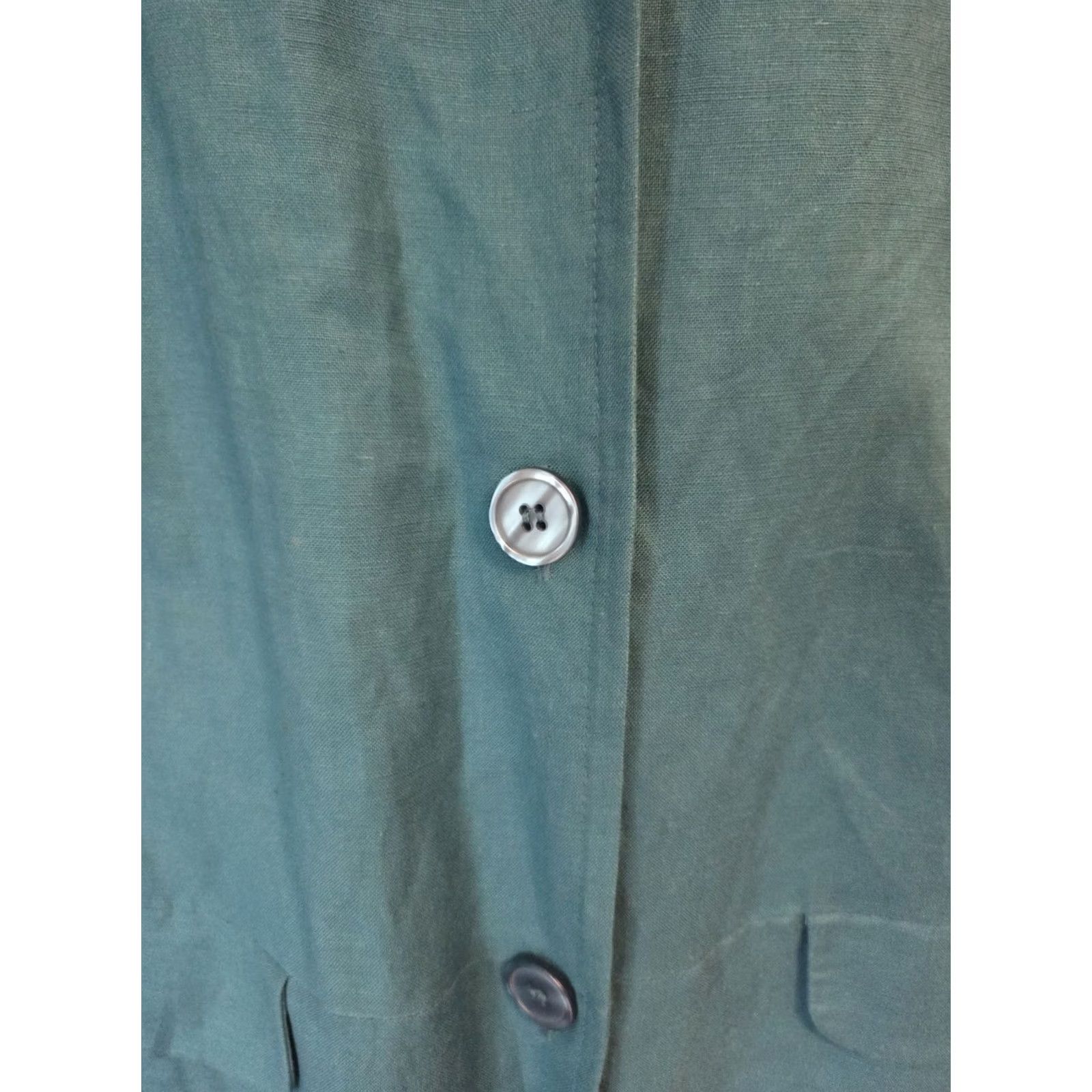 Vintage VINTAGE JG Hook Teal Linen Blend Blazer Jacket 32W Plus Womens Size XXS / US 00 / IT 34 - 3 Thumbnail