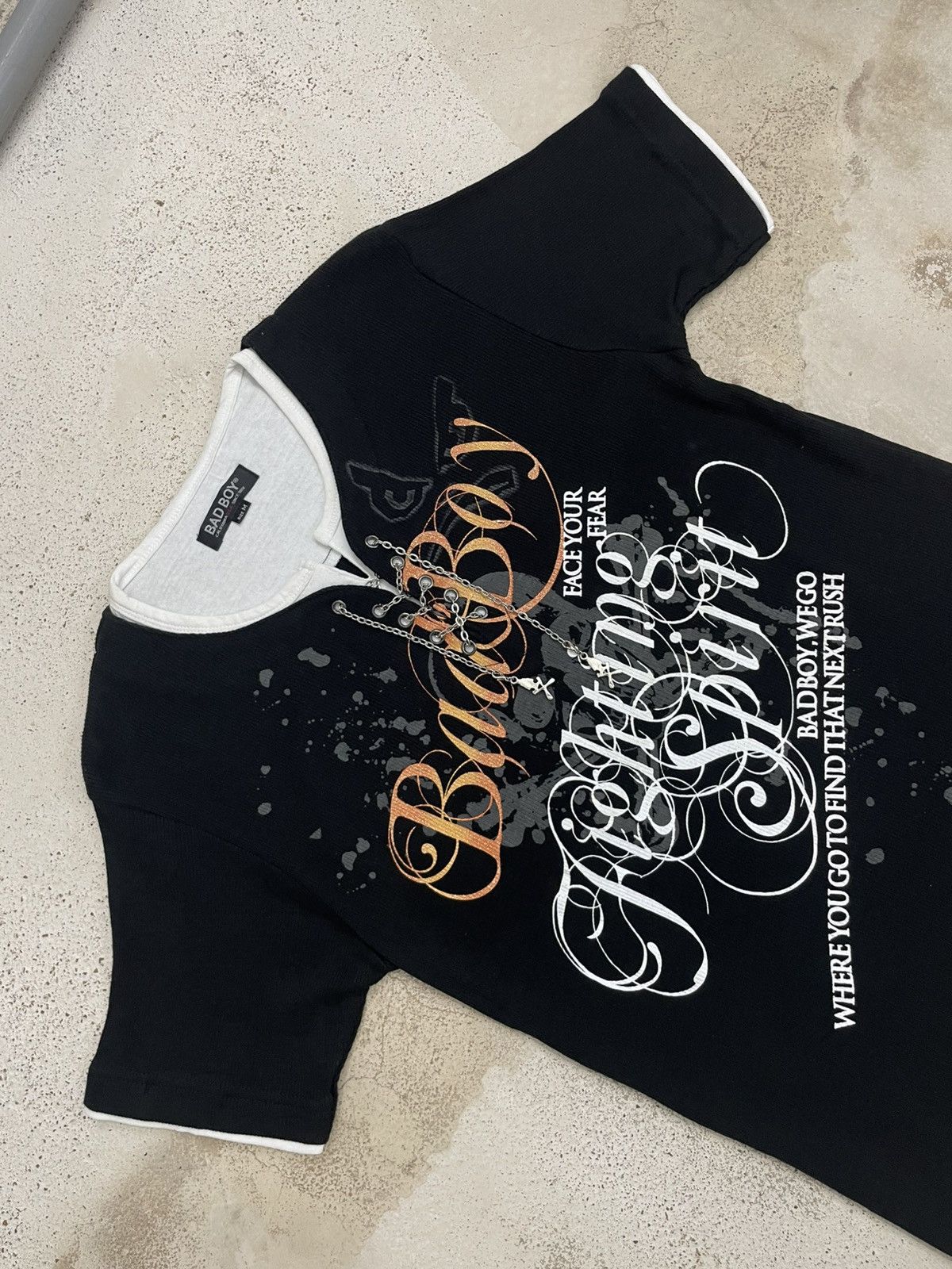 Affliction × If Six Was Nine × Le Grande Bleu (L.G.B.) Y2k Bad Boy Face Your Fear Poem Skull Chain Size US M / EU 48-50 / 2 - 8 Thumbnail