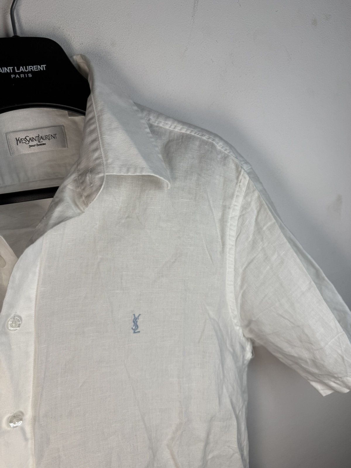 Yves Saint Laurent Linen YSL Shirt White Summer Size US L / EU 52-54 / 3 - 5 Thumbnail