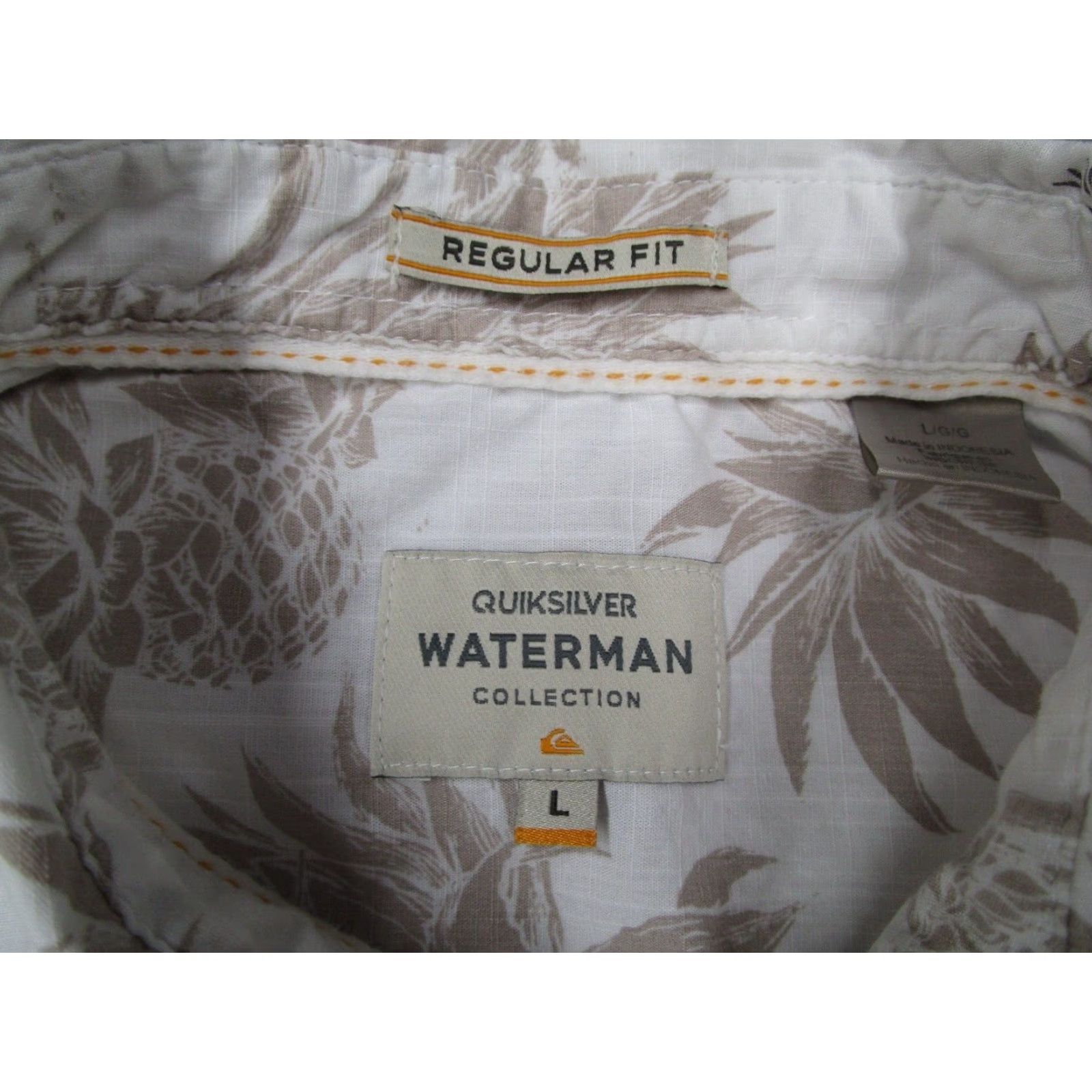 Quiksilver Quiksilver Waterman Shirt Men Large White Button Up Hawaiian Pineapple Tiki Size US L / EU 52-54 / 3 - 3 Thumbnail