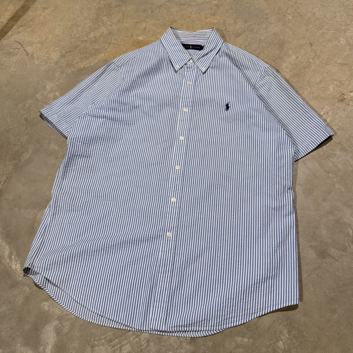 Polo Ralph Lauren Vintage Polo Ralph Lauren Pony Seersucker Button Up Shirt Size US XL / EU 56 / 4 - 2 Thumbnail