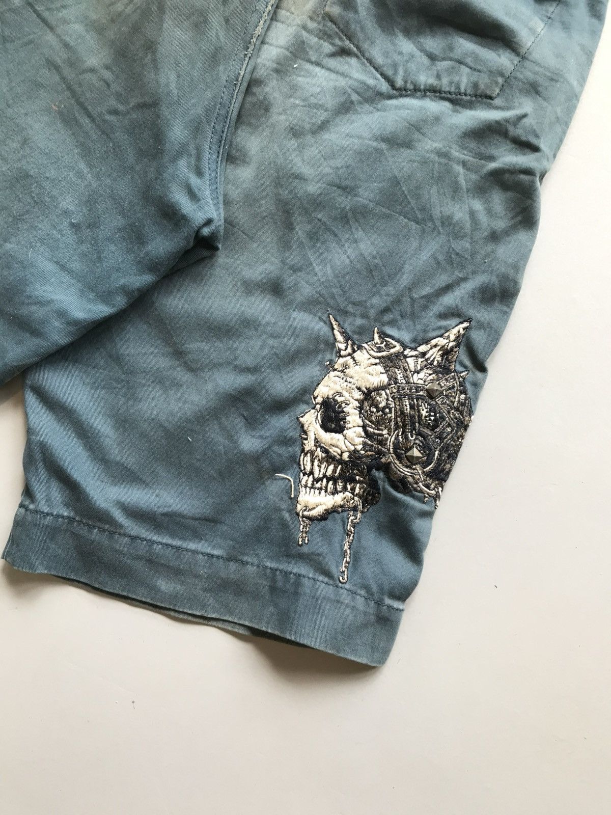 Japanese Brand Vintage Jizo crazy skull embroidered shorts Size US 34 / EU 50 - 5 Thumbnail