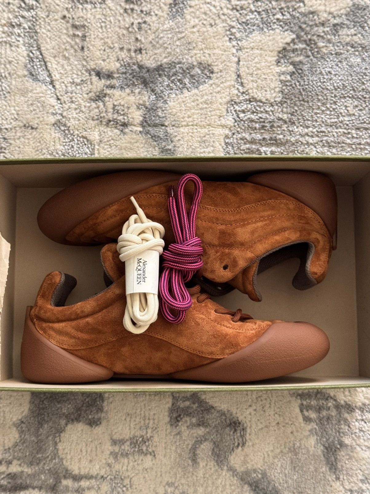 Alexander McQueen Alexander McQueen Flexion Brown Suede Low Top Sneaker Size US 9 / EU 42 - 1 Thumbnail