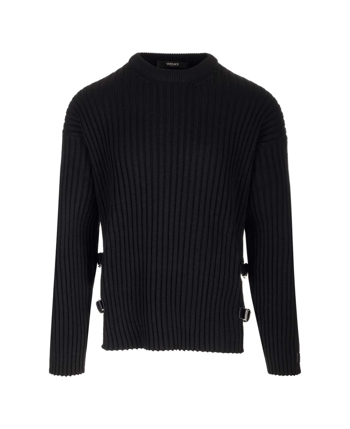 Versace o1y0525 Logo Crewneck Sweater in Black Size US M / EU 48-50 / 2 - 1 Thumbnail