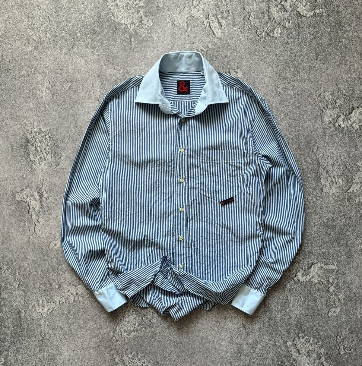 Dolce & Gabbana × Vintage Dolce & Gabbana M striped shirt button up polo long sleeve Size US M / EU 48-50 / 2 - 1 Thumbnail