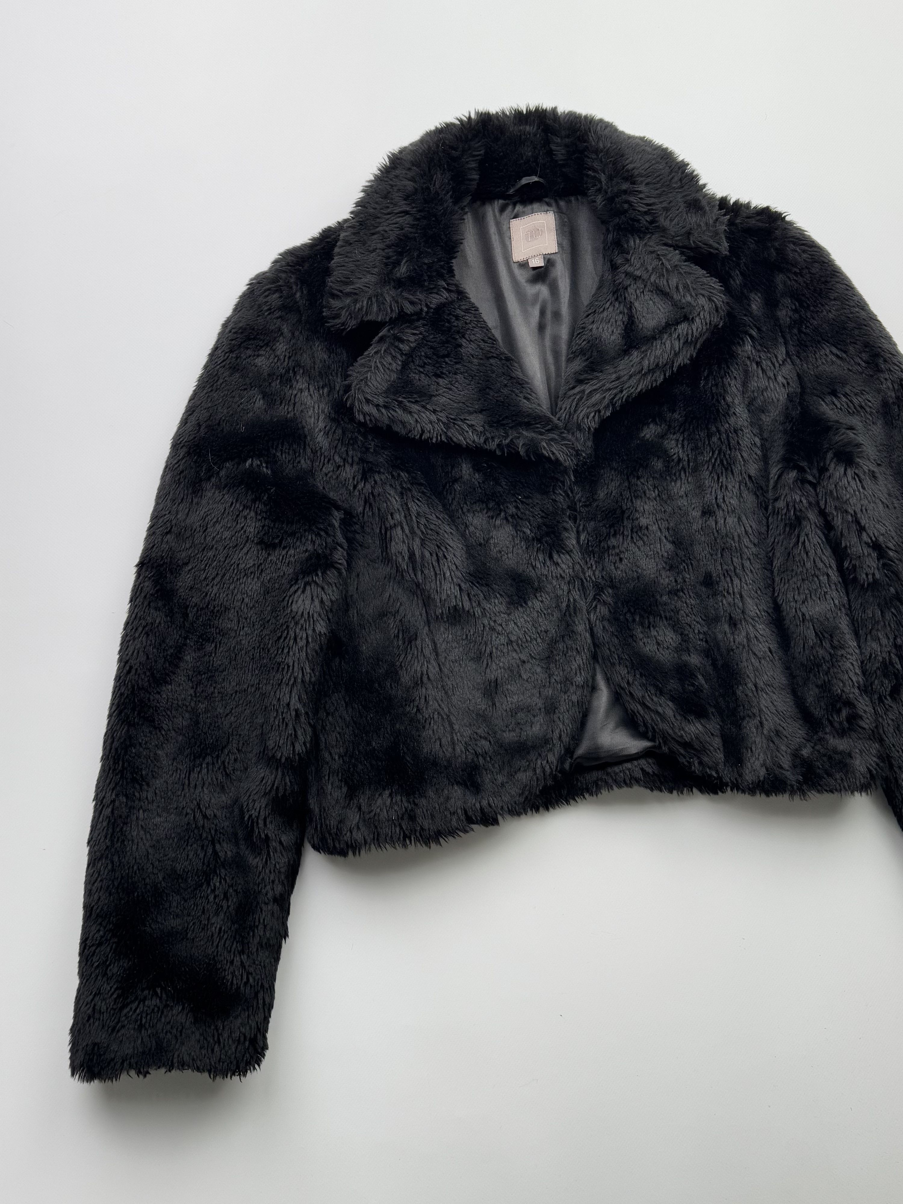 Japanese Brand Vintage Cropped Faux Fur Jacket B393(V453)E2 Size M / US 6-8 / IT 42-44 - 2 Thumbnail