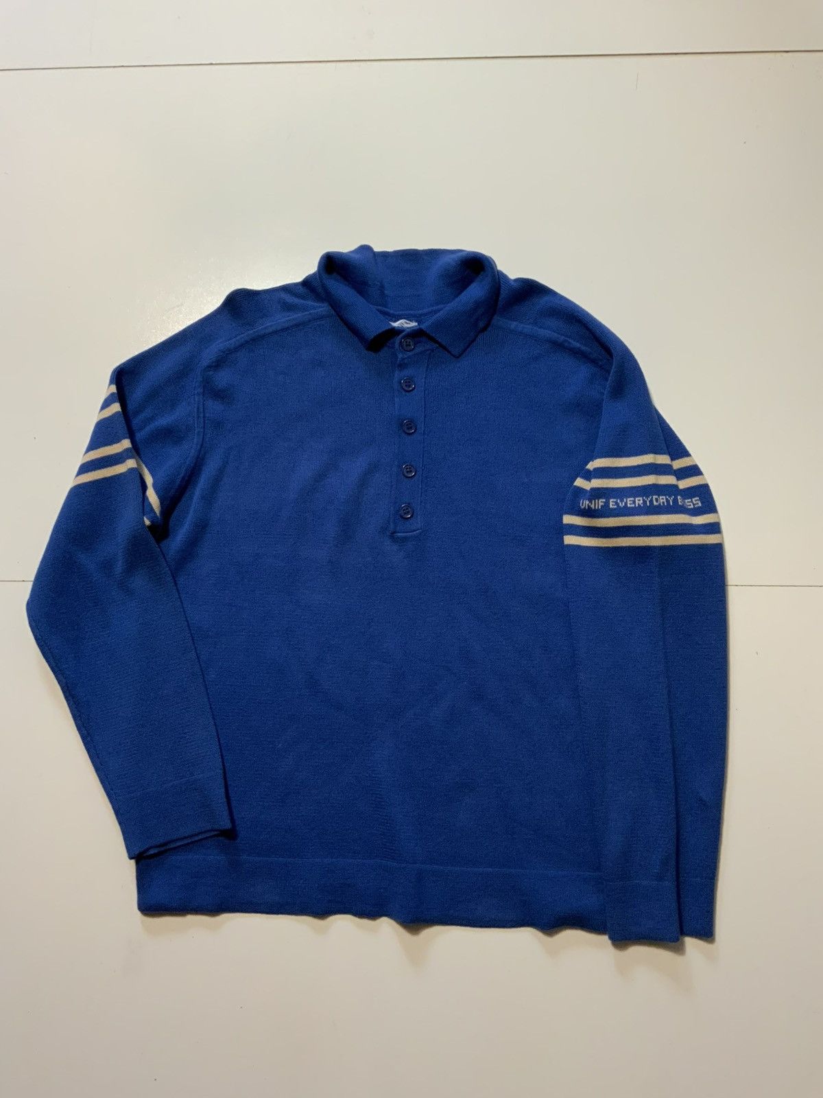 UNIF NWOT UNIF Everyday Bliss Fitz Knit Rugby Pullover Sweater Size US M / EU 48-50 / 2 - 2 Thumbnail