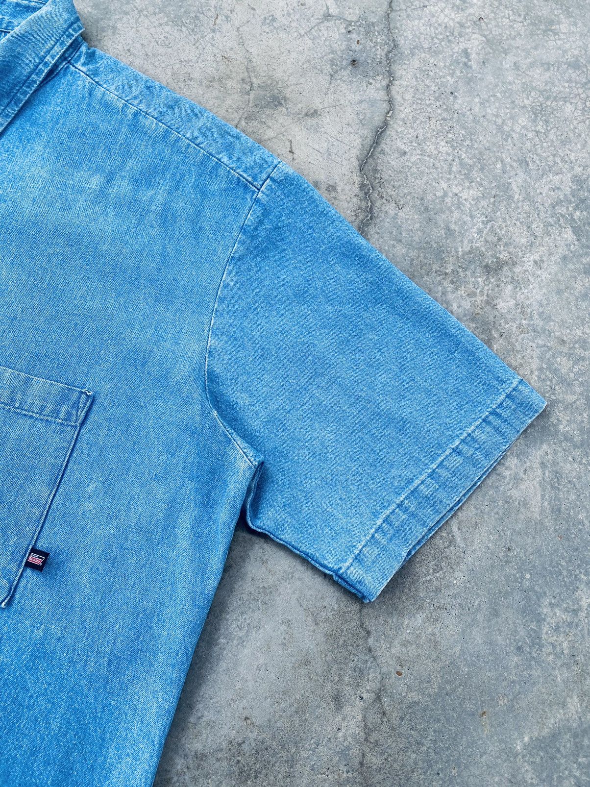 Dickies Vintage Dickies Distressed Denim Shirt Size US L / EU 52-54 / 3 - 10 Thumbnail