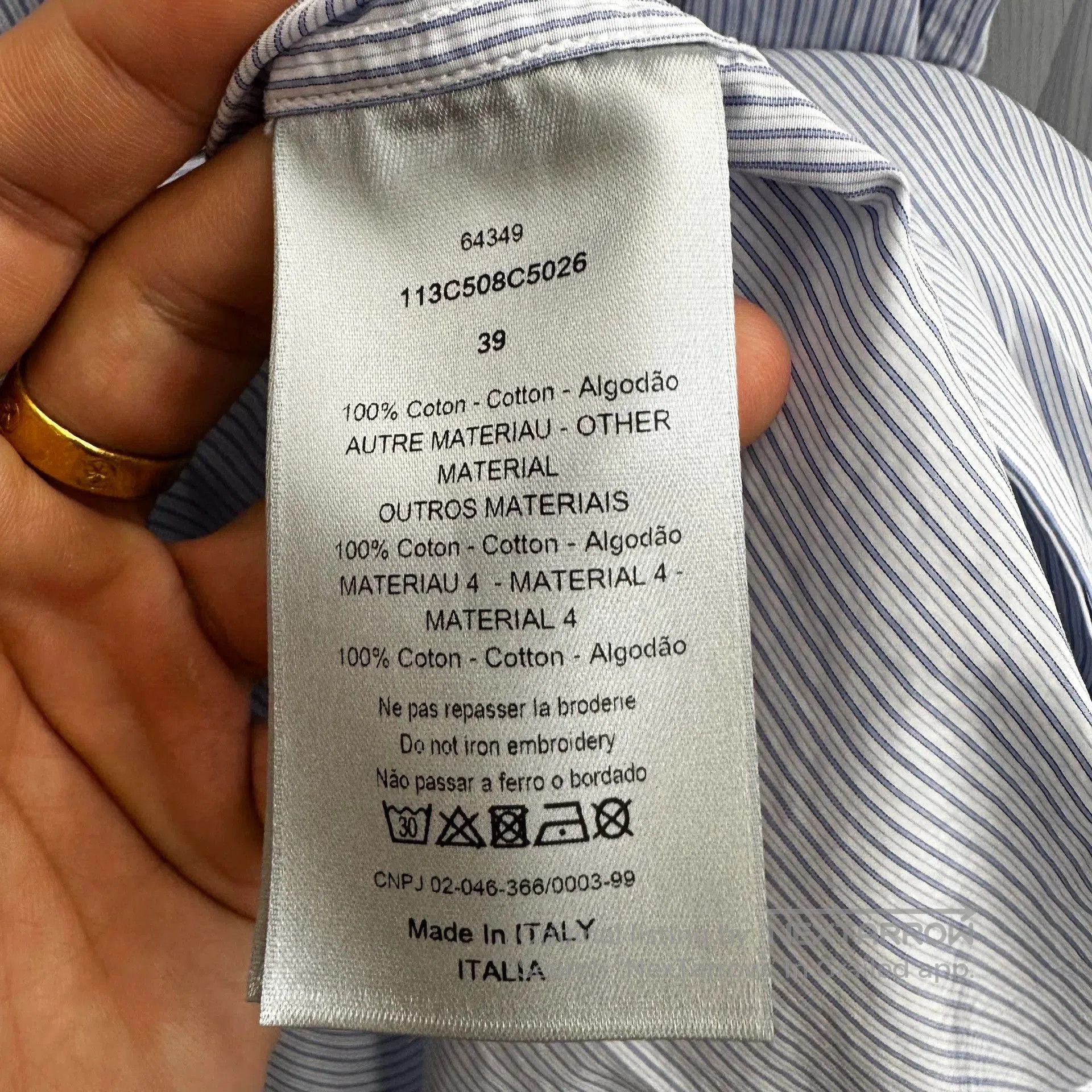 Dior Dior Long Sleeve Striped Logo Shirt. Size US M / EU 48-50 / 2 - 4 Thumbnail