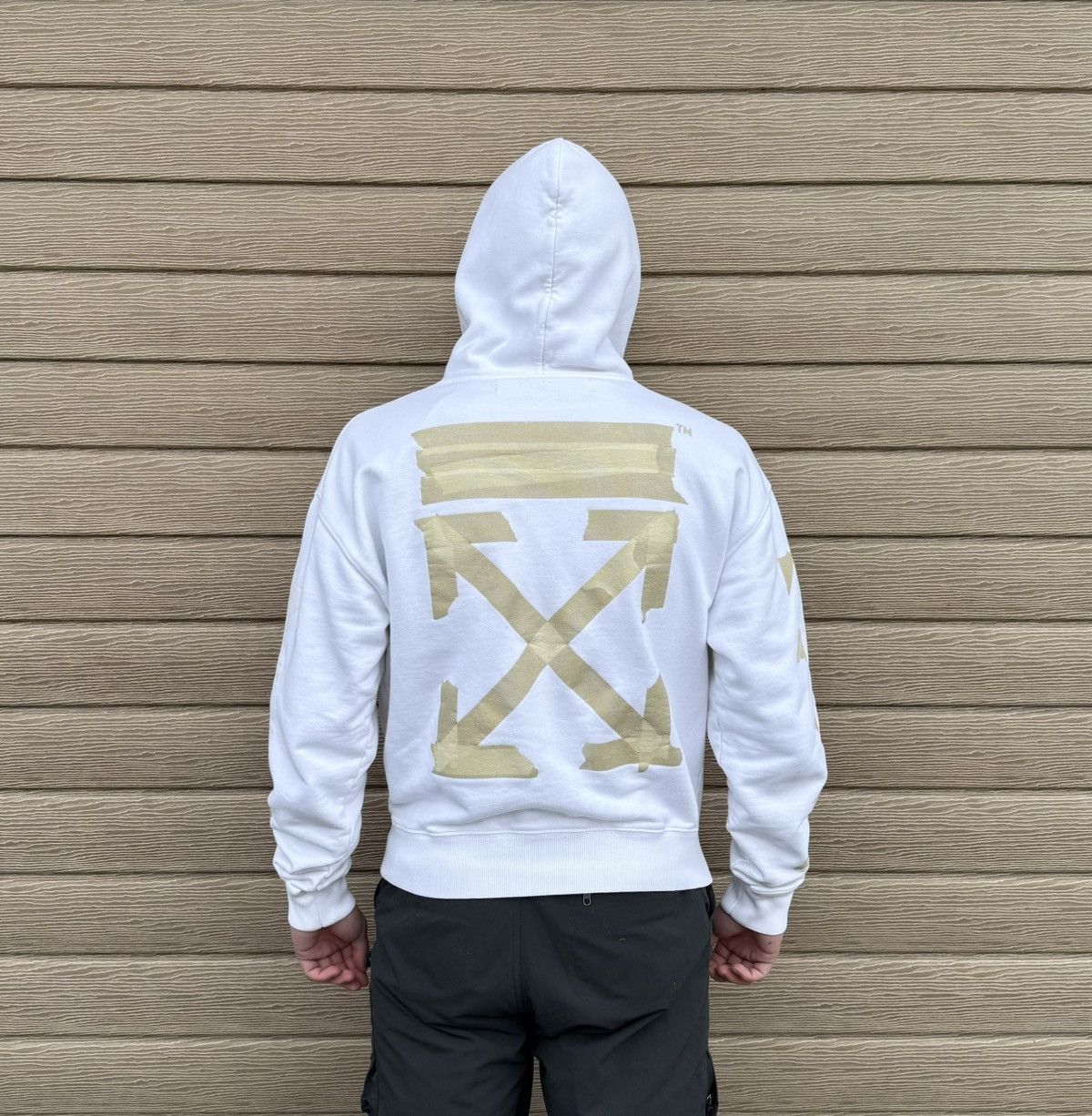 Off-White Off-White Tape Diag Arrows Hoodie White Beige Men S Portugal Size US S / EU 44-46 / 1 - 2 Thumbnail