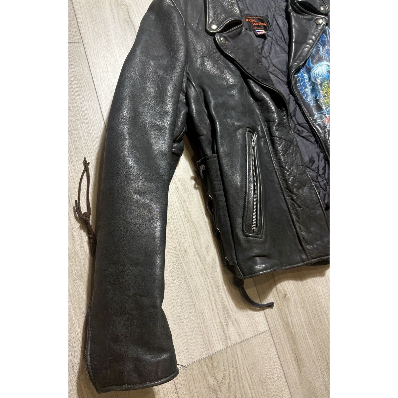 Leather VTG Leather Biker Jacket Airbrushed Harley Davidson Art L Size US L / EU 52-54 / 3 - 6 Thumbnail