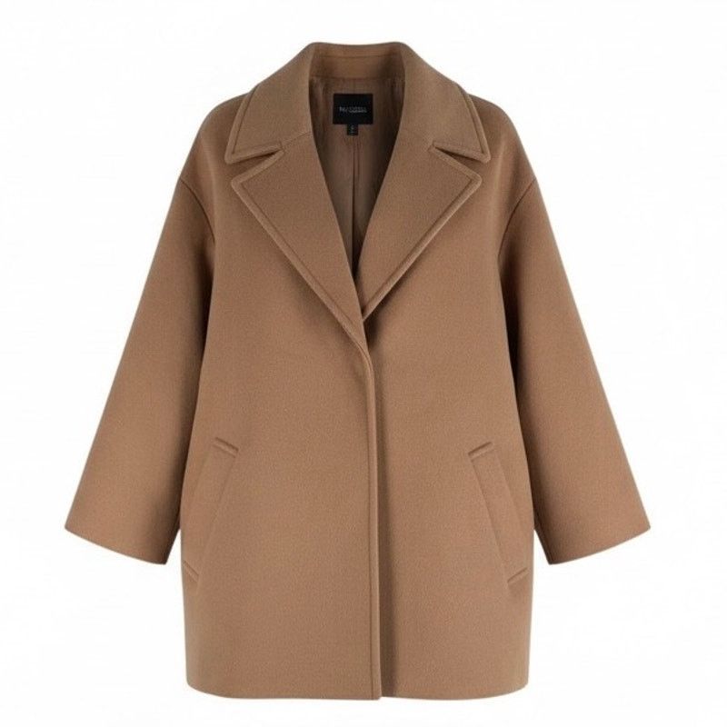 Express Express Wool Blend Cocoon Coat Snap Button Camel Tan Size L Size L / US 10 / IT 46 - 1 Thumbnail