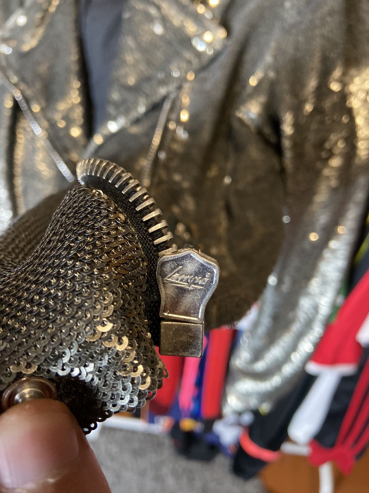 Iro IRO DERICK MOTO JACKET SILVER GLITTER EMBELLISHED BLAZER Size XS / US 0-2 / IT 36-38 - 5 Thumbnail