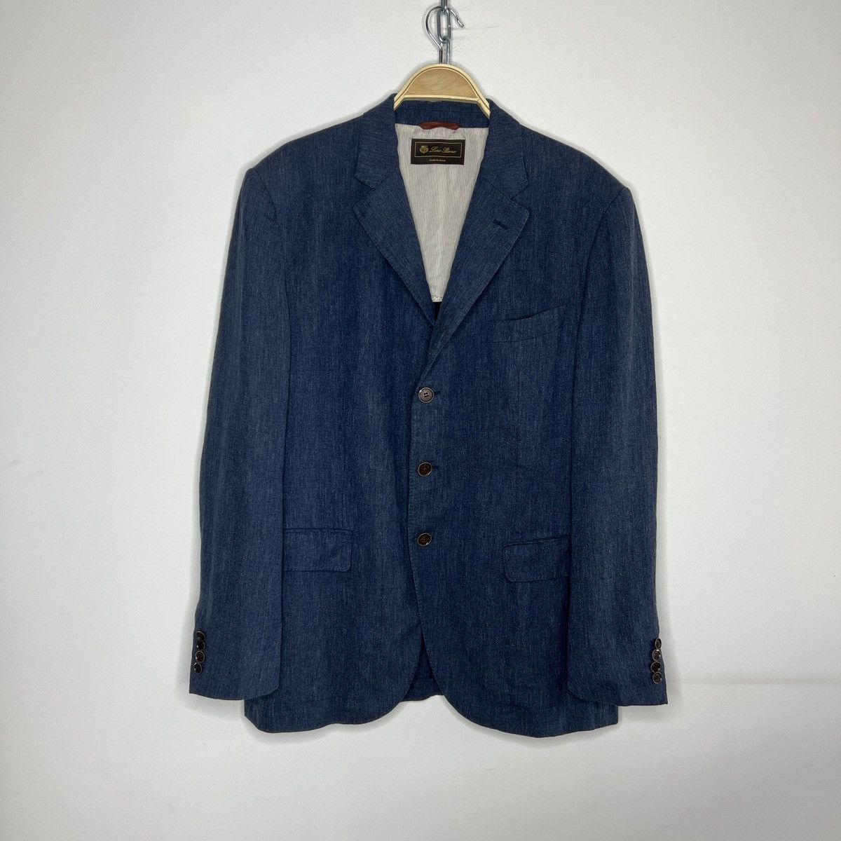 Loro Piana Men's Loro Piana Blazer 54IT 42US/UK Linen Silk Navy Blue Size 42R - 1 Thumbnail