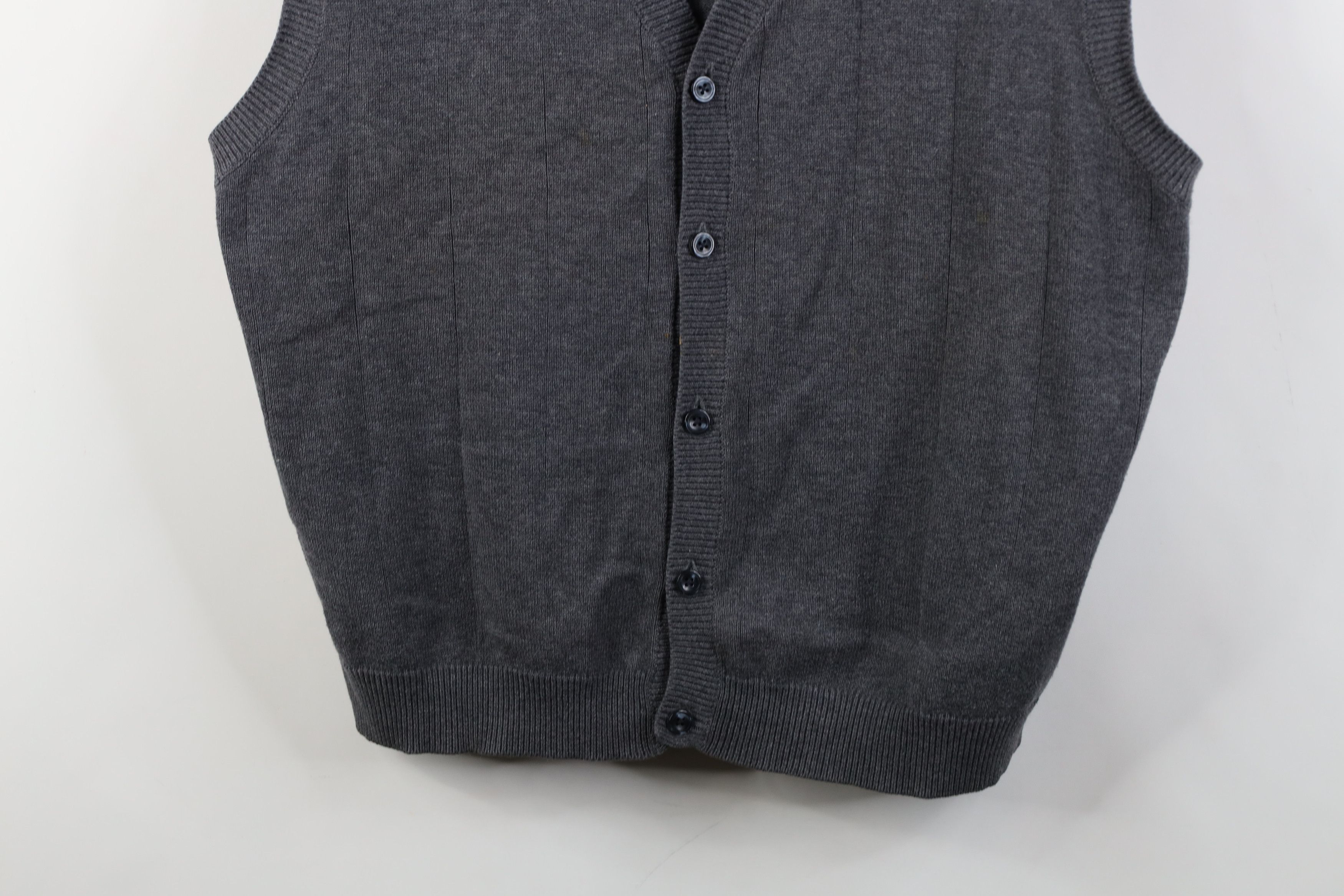 Vintage Vintage 90s Streetwear Cotton Knit Cardigan Sweater Vest Size US L / EU 52-54 / 3 - 3 Thumbnail