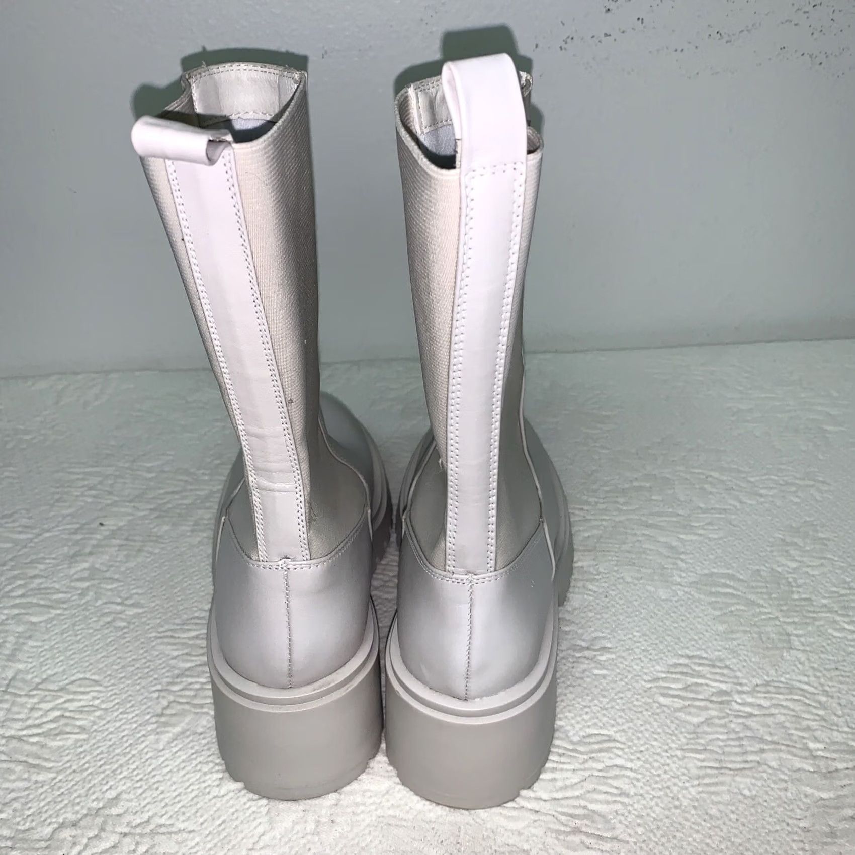 Steve Madden Steve Madden Boot Bootie Bone Block Heel Pull On Mid Calf Chunky Moto Ankl 7.5 Womens Size US 8 / IT 38 - 4 Thumbnail