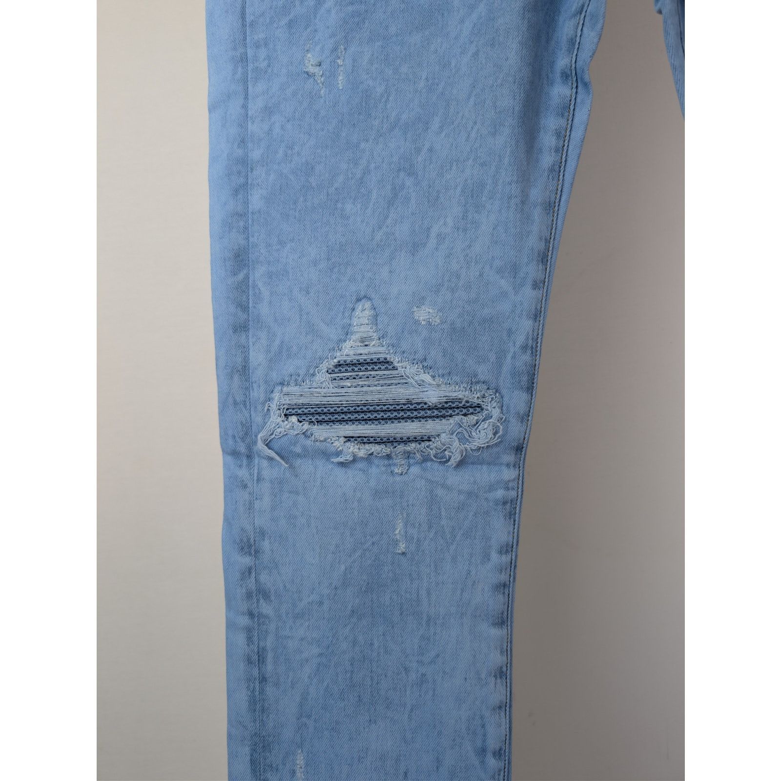 Amiri o1rshd1 Oversized Mesh Jeans in Ashley Blue Size US 31 - 8 Thumbnail