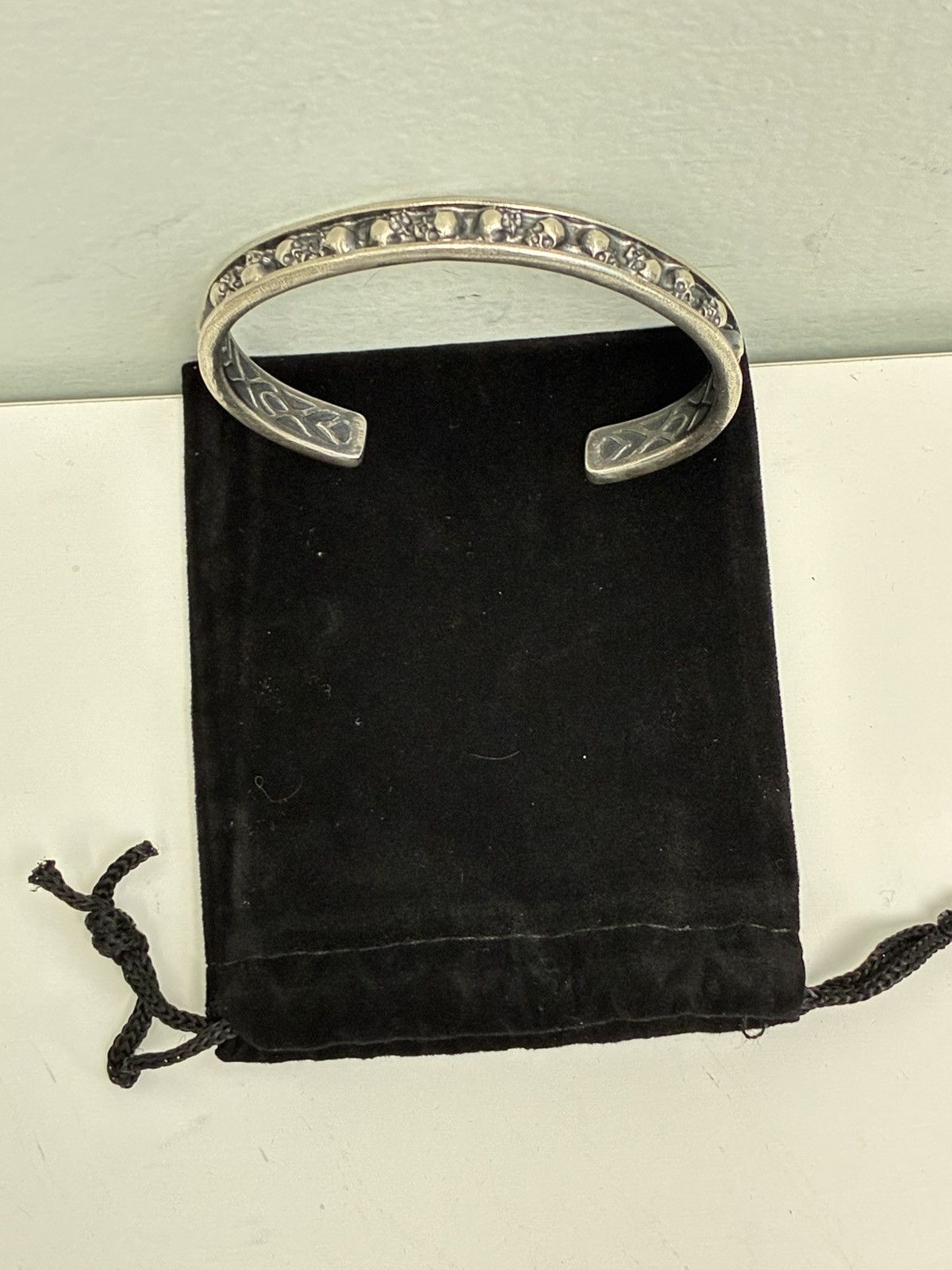 John Varvatos Sterling Silver Skull Cuff Bracelet Size ONE SIZE - 8 Thumbnail