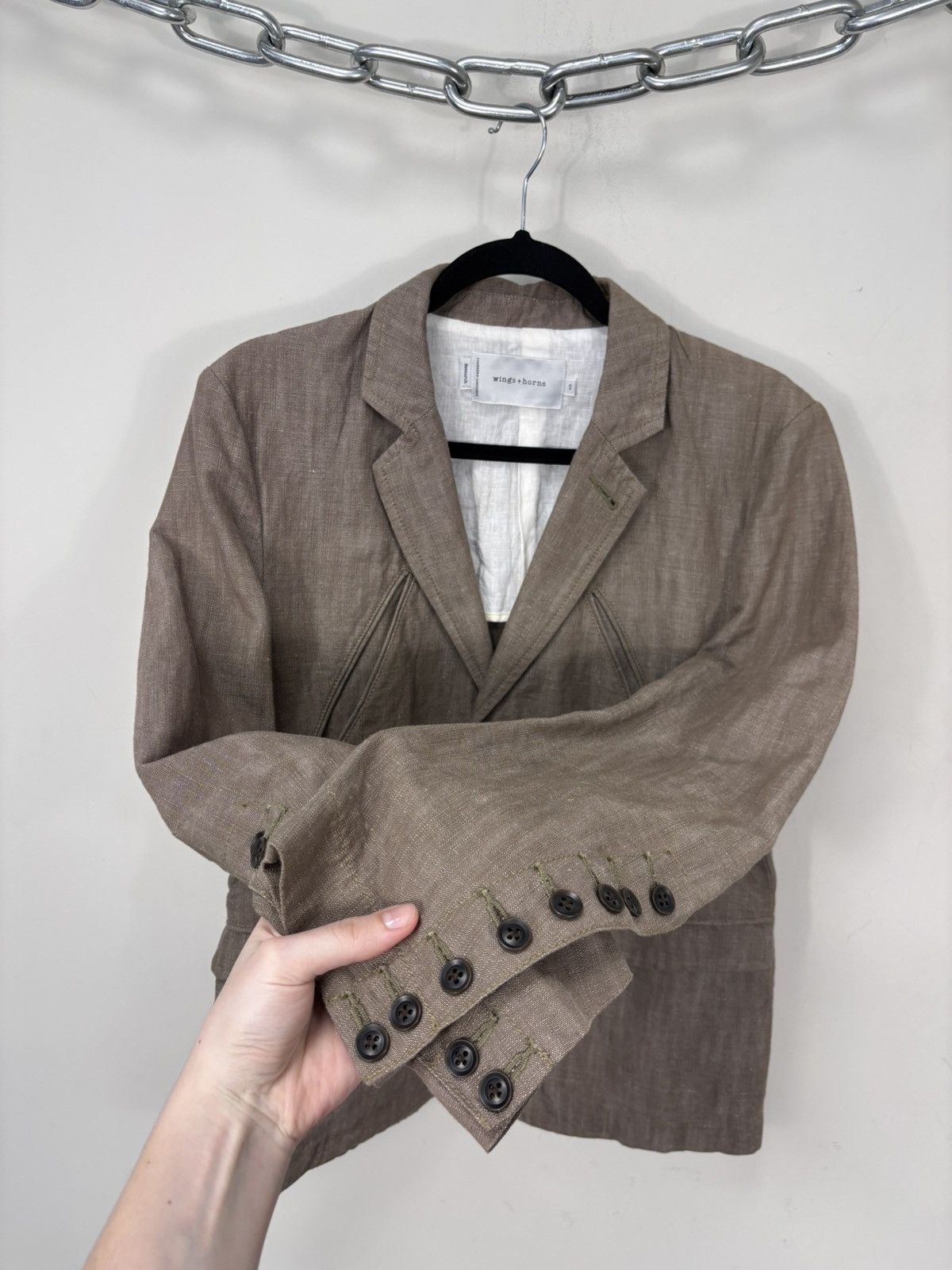 Wings + Horns Wings + Horns Research Linen Blend Tailored Blazer Jacket Size US S / EU 44-46 / 1 - 10 Thumbnail