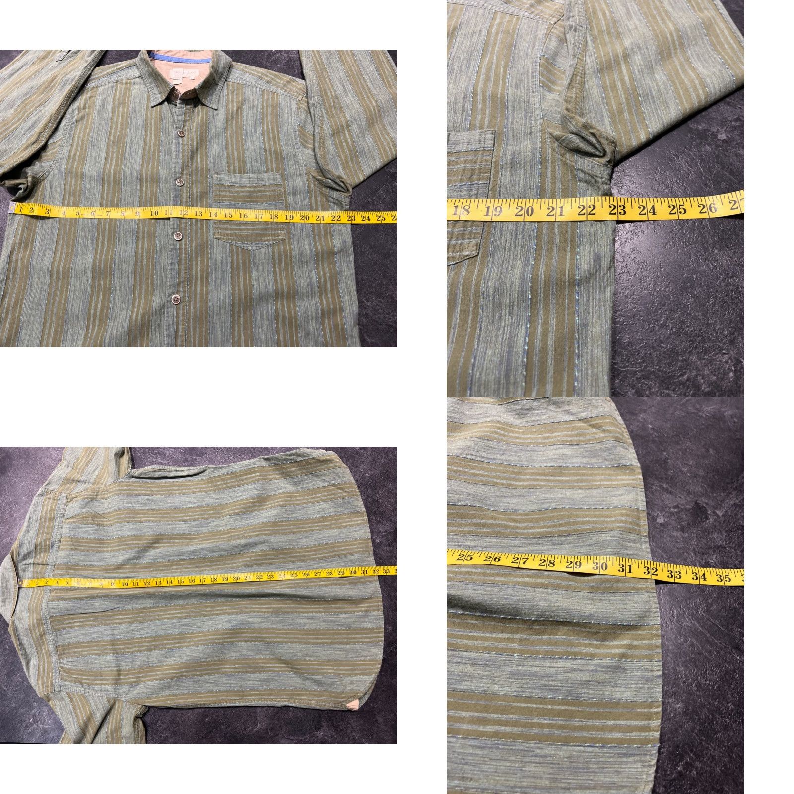 The Territory Ahead Territory Ahead Shirt Mens L Green Stripe Long Sleeve Casual Button-Up Size US L / EU 52-54 / 3 - 8 Thumbnail