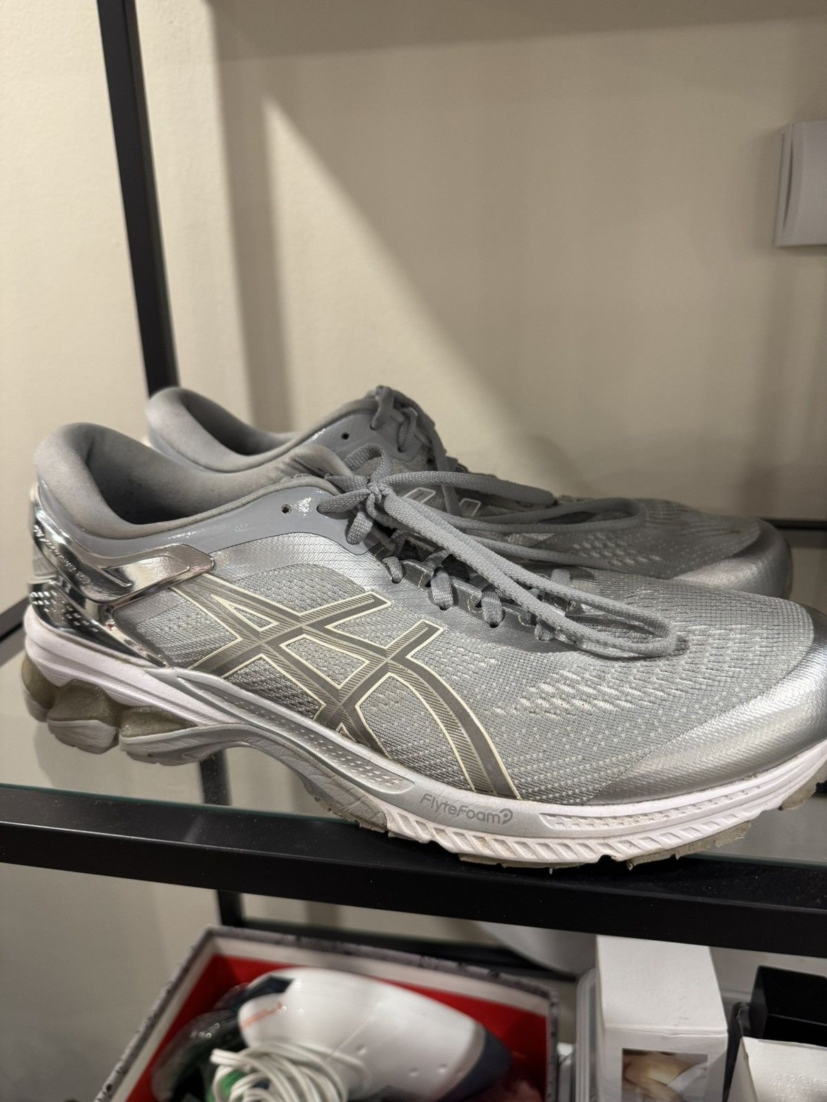 Asics Asics Gel-Kayano 26 Silver Metallic Flyte Foam Streetwear Size US 12 / EU 45 - 4 Thumbnail