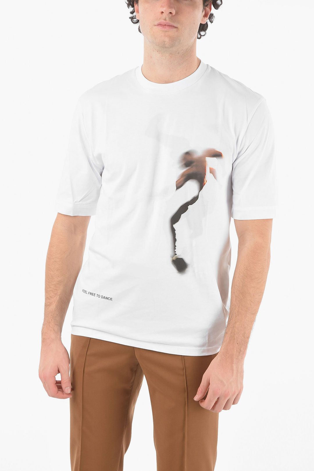 og1mm0823 Crewneck Line T-Shirt in White