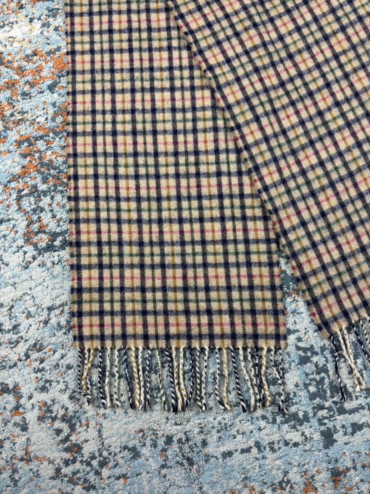 DAKS × Vintage Vintage 90s Daks London checked tweed lambswool scarf shawl Size ONE SIZE - 2 Thumbnail