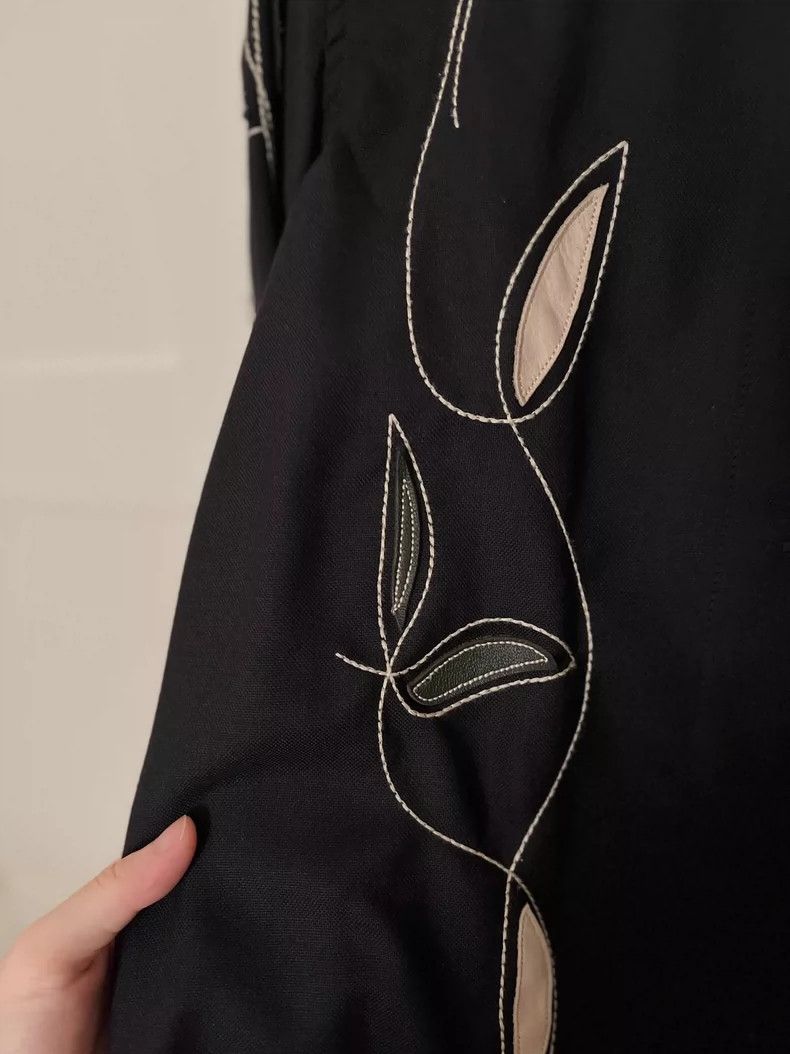 Our Legacy Our Legacy size32 Embroidered leather patchwork thin coat Size US XXS / EU 40 - 9 Thumbnail