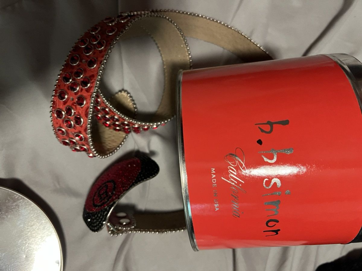 B.B. Simon Red B.B. Simon 8Ball belt Size 36 - 3 Thumbnail