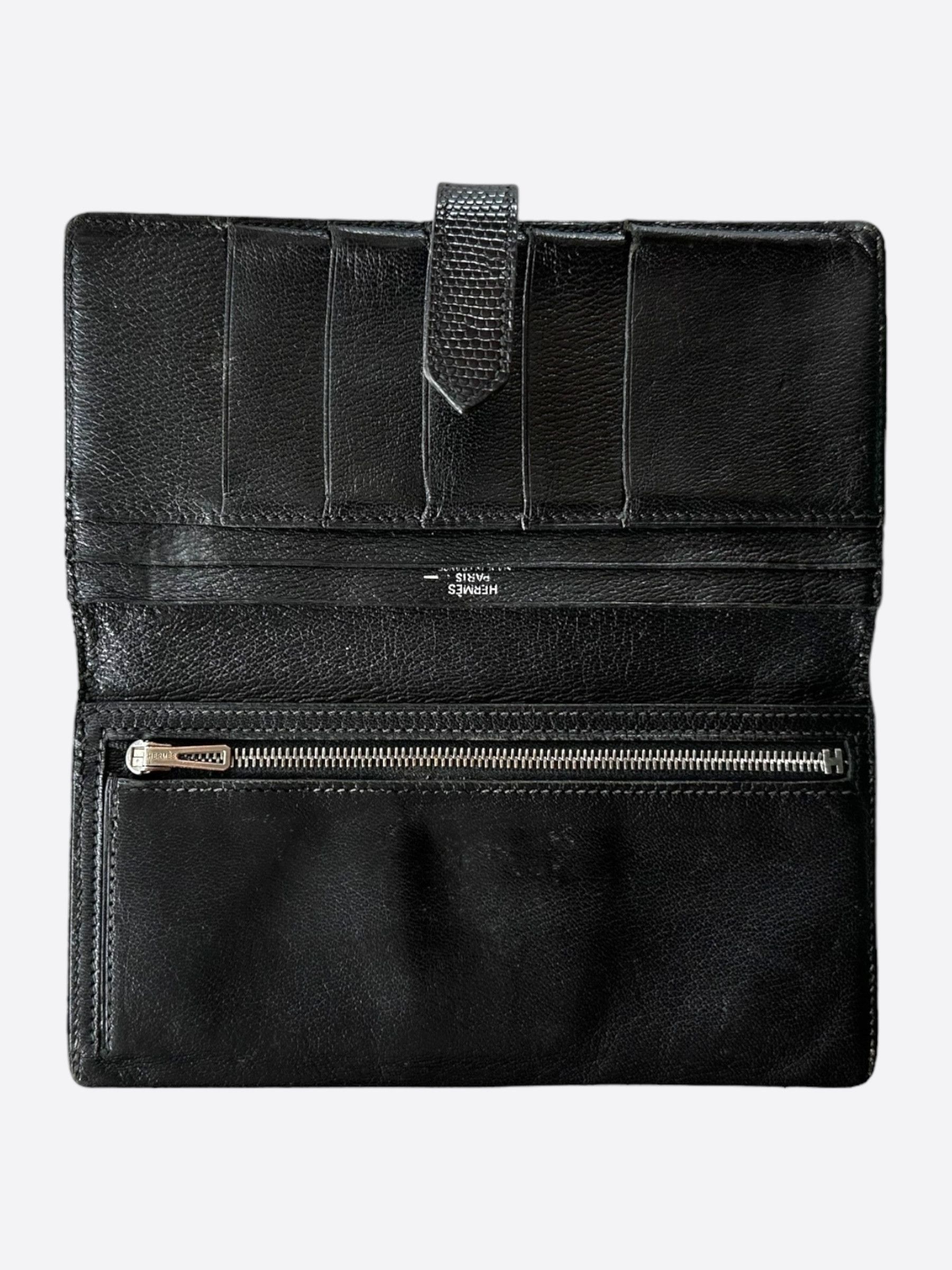 Hermes Hermes Black Lizard Bearn Wallet Size ONE SIZE - 3 Thumbnail