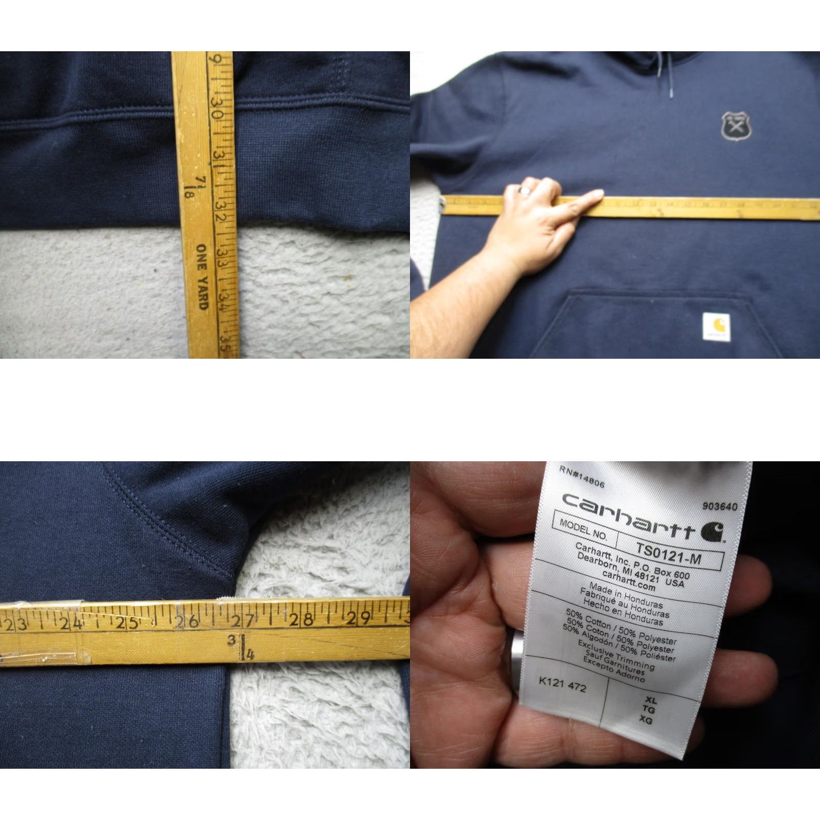 Carhartt Carhartt Hoodie Mens XL Blue Loose Fit Graphic Pullover Fleece Workwear Size US XL / EU 56 / 4 - 8 Thumbnail