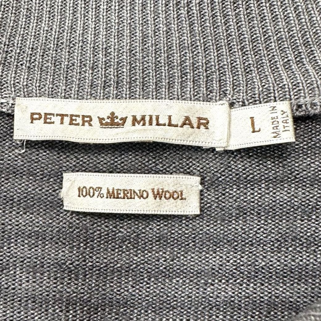 Peter Millar VINTAGE Peter Millar Pullover Sweater Men L Gray Stripe Merino Wool Knit Italy Made Size US L / EU 52-54 / 3 - 5 Thumbnail