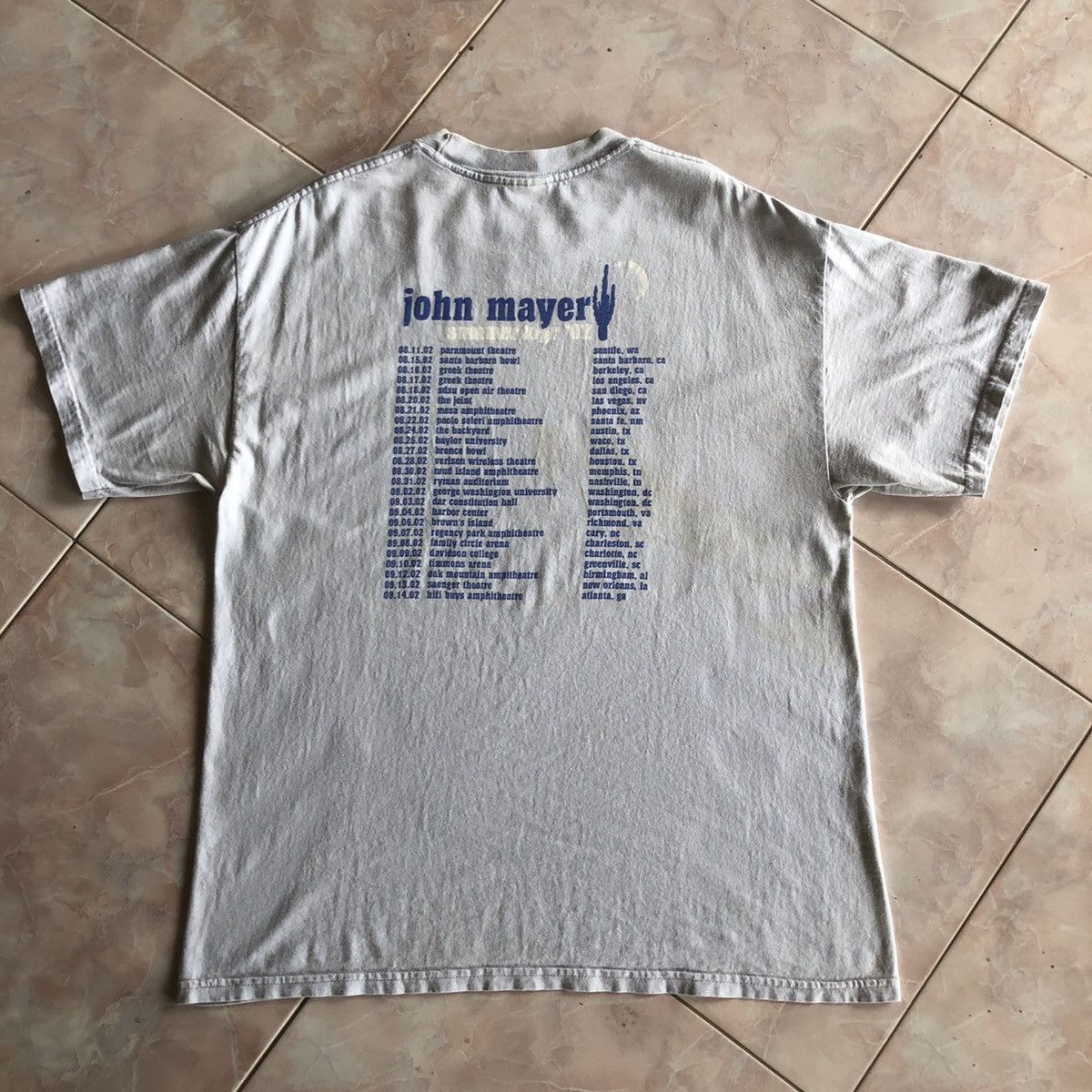 Vintage John Mayer Summer Tour 2002 Light Gray Size L Size US L / EU 52-54 / 3 - 19 Thumbnail