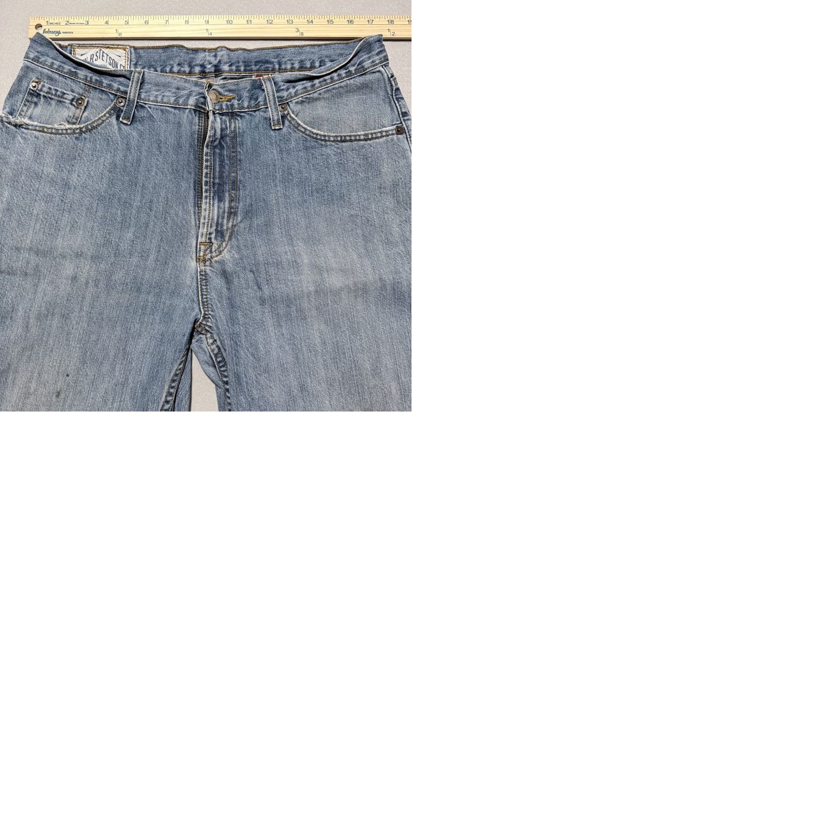 Stetson VINTAGE Stetson Jeans Men's Light Wash Denim Classic Straight Zip Fly 35X36 Blue Men Jeans 35x36 Vintage Cowboy 90s Western Mens Size US 35 - 9 Thumbnail