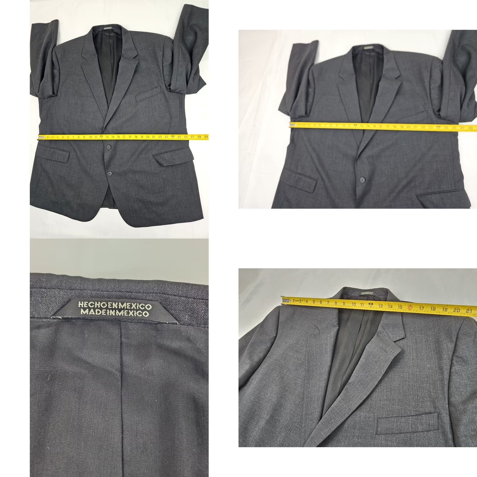 Stafford Stafford 100% Wool Sport Coat Blazer Men 52R Heathered Gray Single Vent Notch Lapel Solid Jacket Coat Vintage: No Mens Regular) Size 52R - 8 Thumbnail