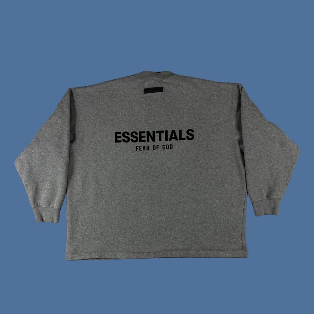 Fear of God Essentials Relaxed Mockneck Dark Oatmeal Sweatshirt M Mens Regular Pullover Long Sleeve Fleece Cotton Designer Winter Fall Spring