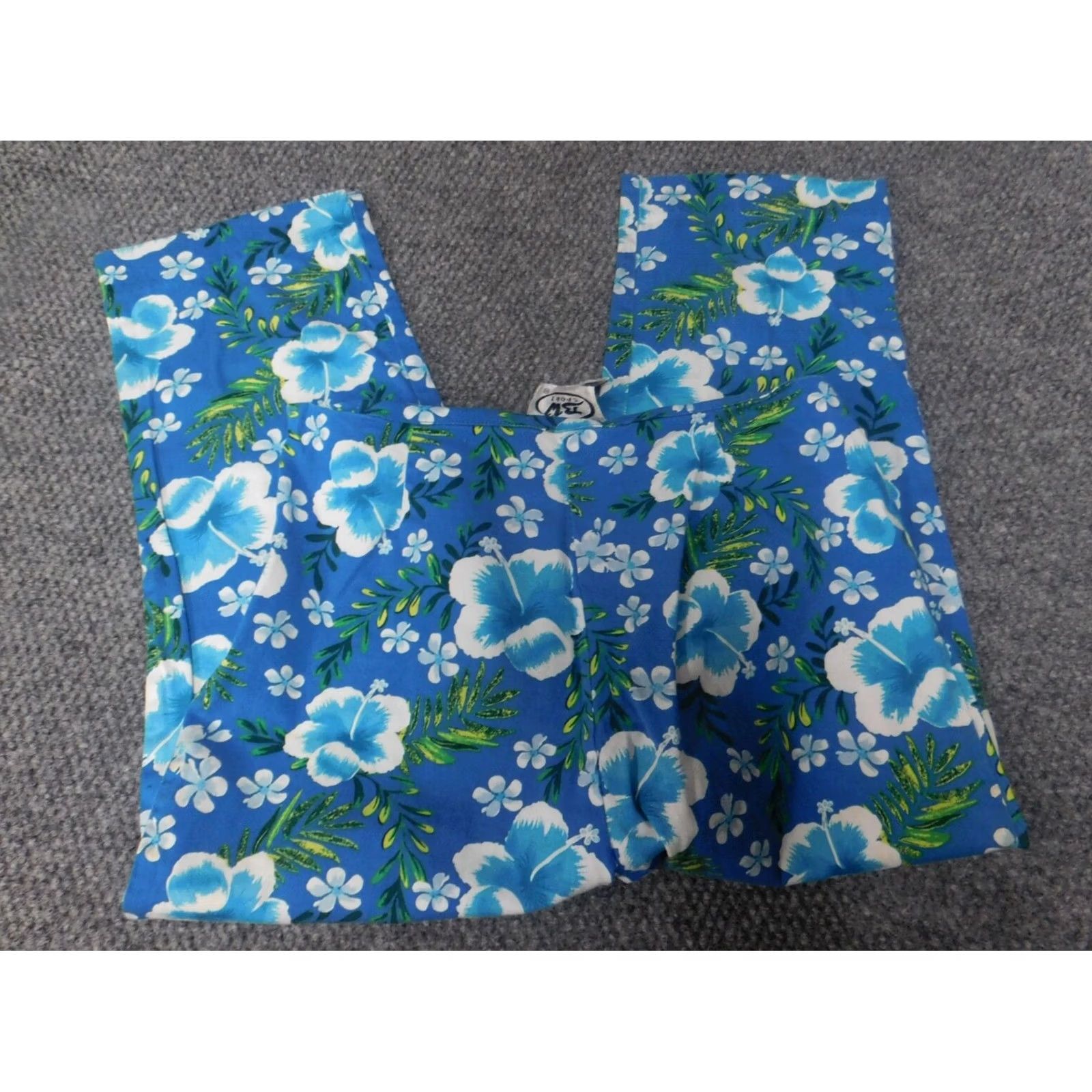 Vintage BW Sports Womens Pants 4 Blue Floral Straight Chino Knit Cotton Blend Zip Crochet 28in Inseam 21in Regular Womens Boys Girls Mens Size 27" / US 4 / IT 40 - 4 Thumbnail