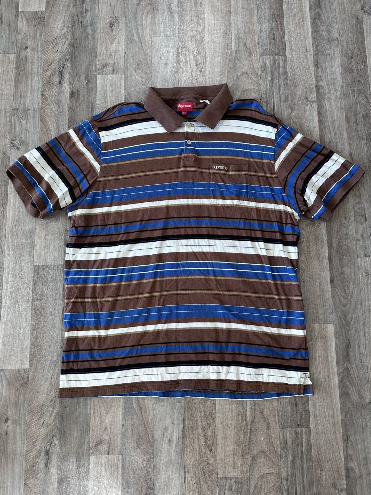 Supreme Supreme Multi Stripe Polo Brown | Grailed