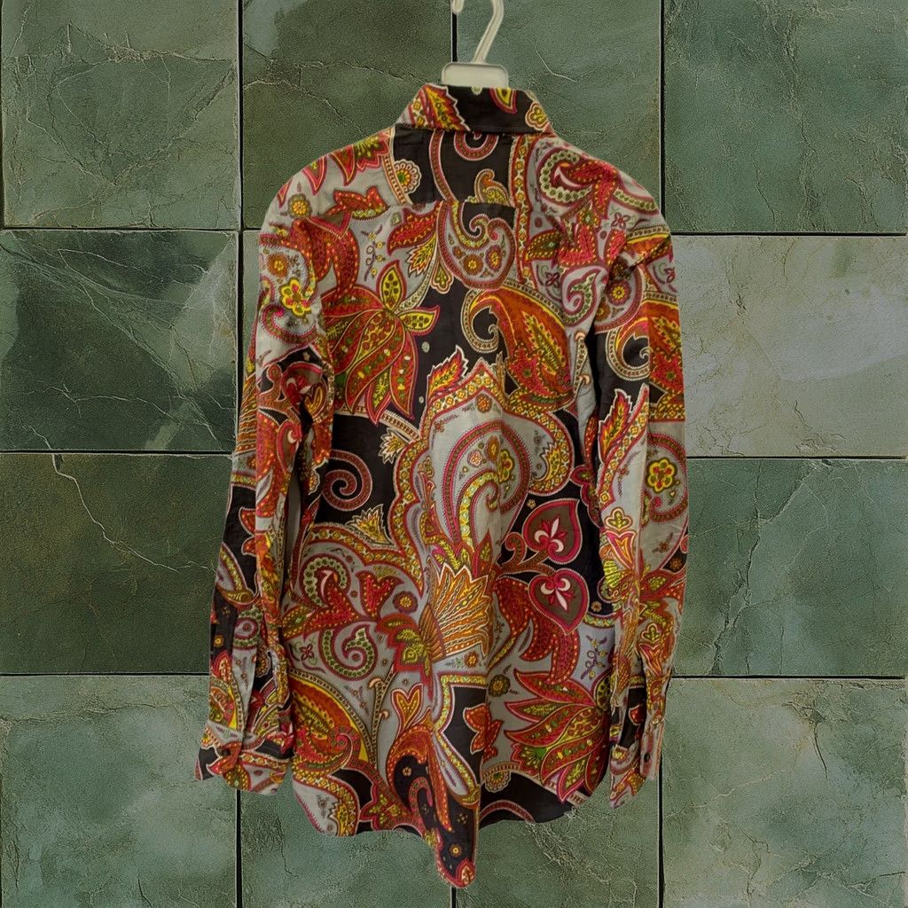 Etro Shirt Long Sleeve Button Down Paisley Floral Made In Italy L Men's C19, Men's