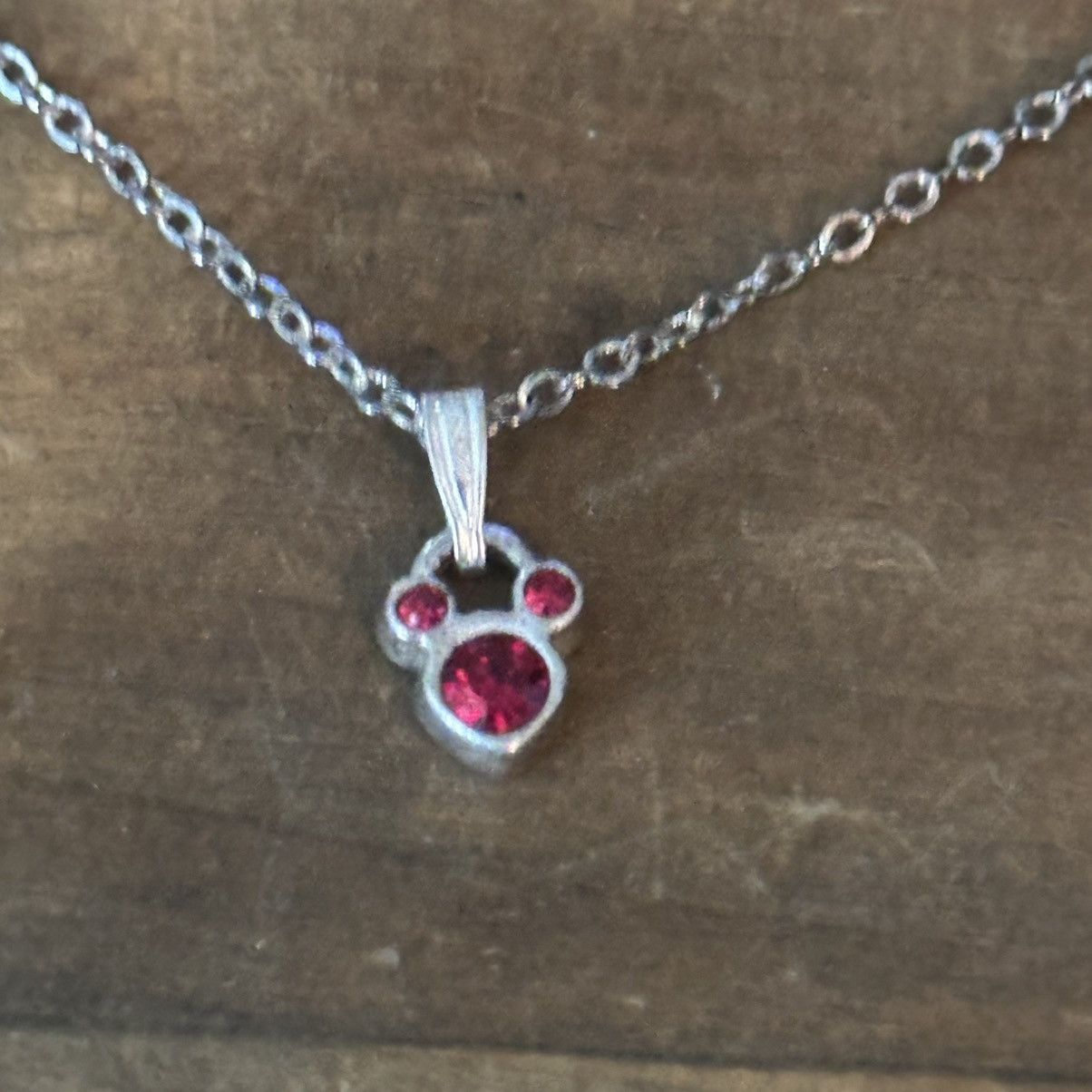 Vintage Vintage silver tone rhinestone Mickey Mouse pendant necklace Size ONE SIZE - 3 Thumbnail